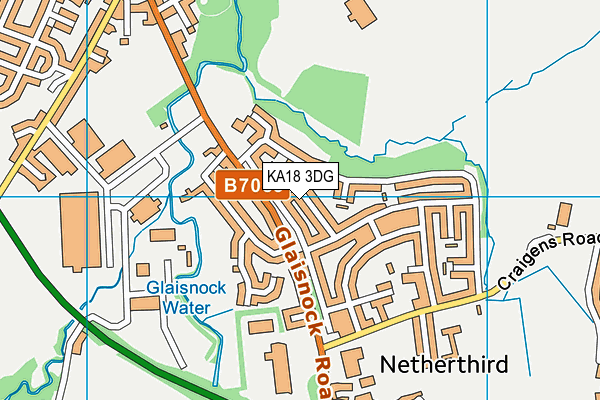 KA18 3DG map - OS VectorMap District (Ordnance Survey)