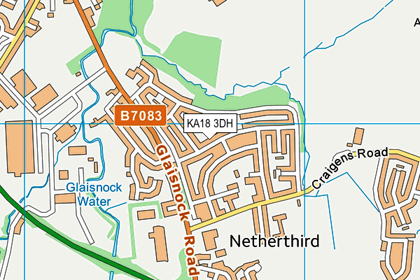 KA18 3DH map - OS VectorMap District (Ordnance Survey)