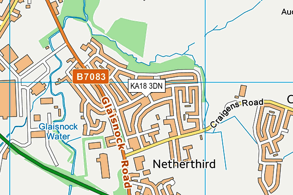 KA18 3DN map - OS VectorMap District (Ordnance Survey)