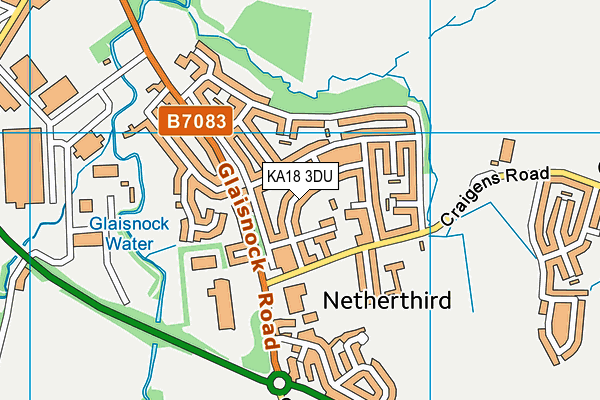 KA18 3DU map - OS VectorMap District (Ordnance Survey)
