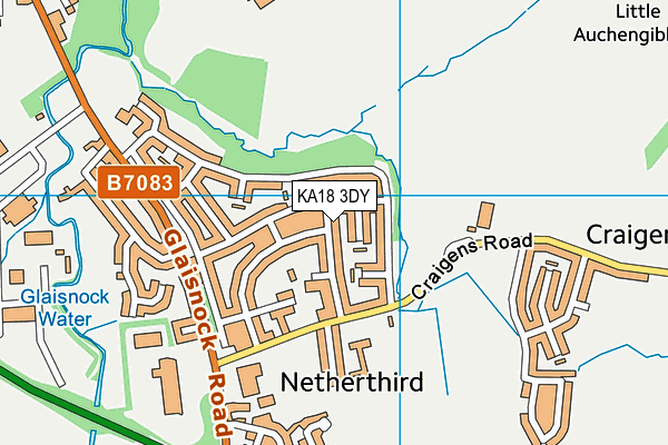 KA18 3DY map - OS VectorMap District (Ordnance Survey)