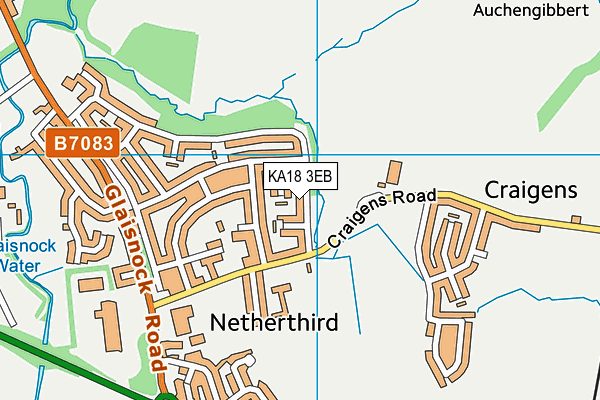 KA18 3EB map - OS VectorMap District (Ordnance Survey)