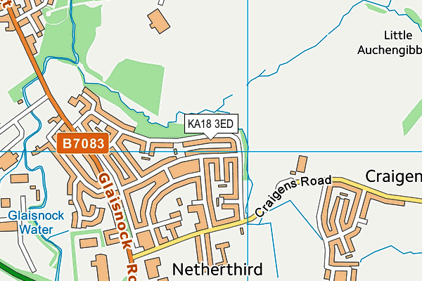 KA18 3ED map - OS VectorMap District (Ordnance Survey)