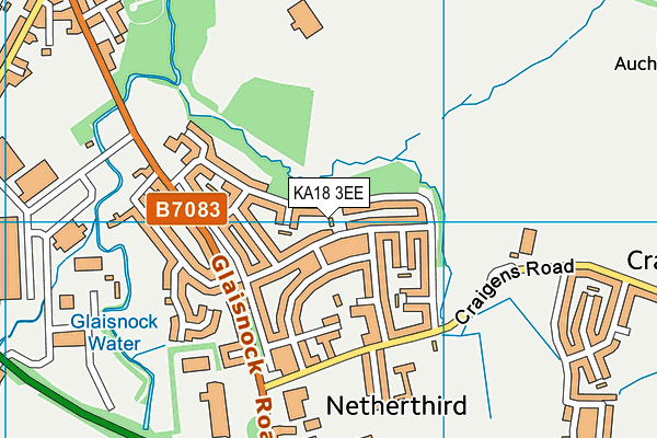 KA18 3EE map - OS VectorMap District (Ordnance Survey)
