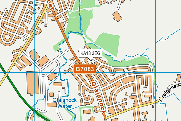 KA18 3EG map - OS VectorMap District (Ordnance Survey)