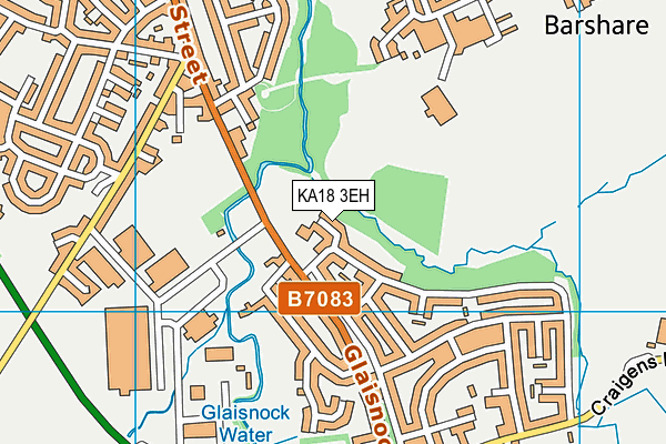 KA18 3EH map - OS VectorMap District (Ordnance Survey)
