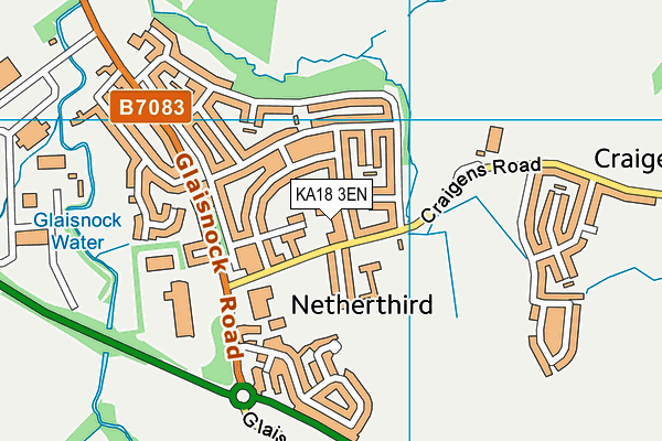 KA18 3EN map - OS VectorMap District (Ordnance Survey)