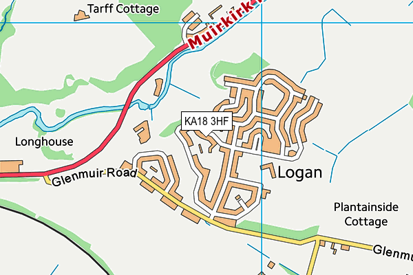 KA18 3HF map - OS VectorMap District (Ordnance Survey)