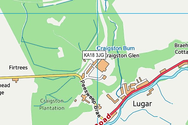 KA18 3JG map - OS VectorMap District (Ordnance Survey)