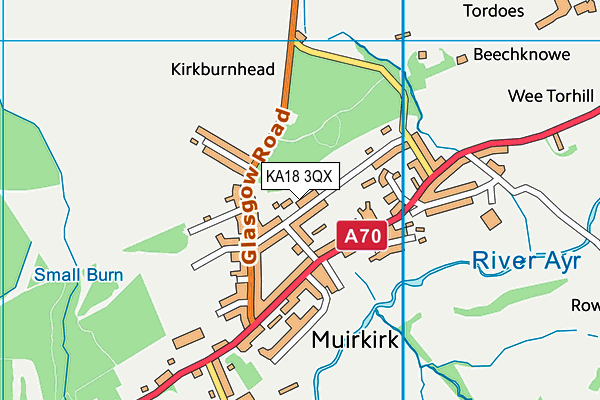 KA18 3QX map - OS VectorMap District (Ordnance Survey)