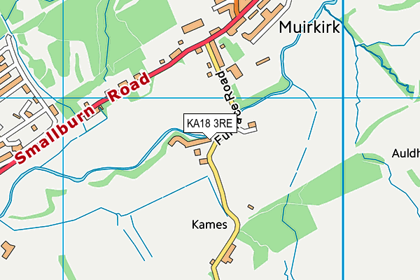 KA18 3RE map - OS VectorMap District (Ordnance Survey)