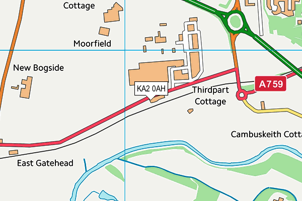 KA2 0AH map - OS VectorMap District (Ordnance Survey)