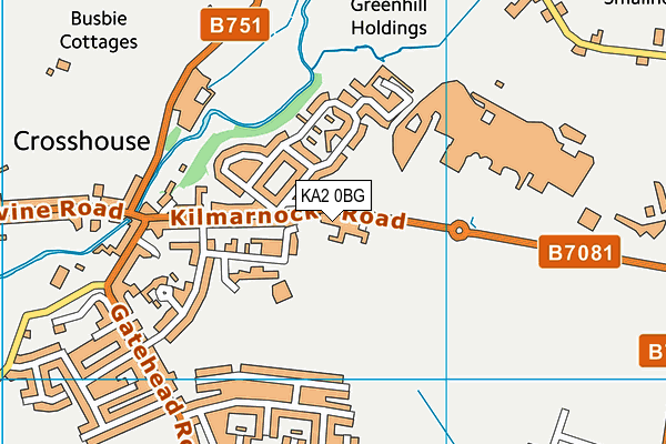 KA2 0BG map - OS VectorMap District (Ordnance Survey)