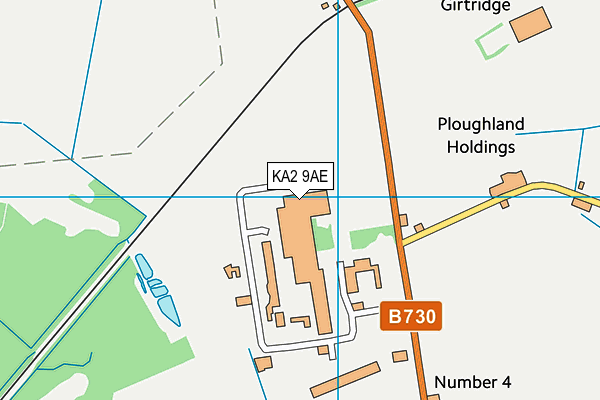KA2 9AE map - OS VectorMap District (Ordnance Survey)