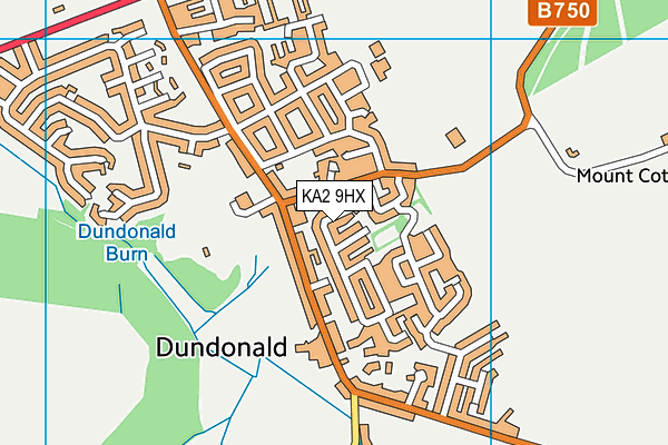 KA2 9HX map - OS VectorMap District (Ordnance Survey)