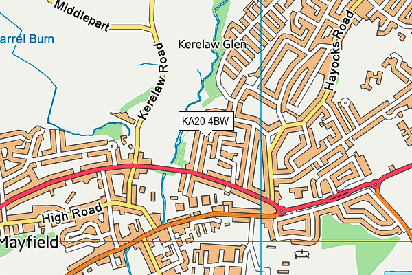 KA20 4BW map - OS VectorMap District (Ordnance Survey)
