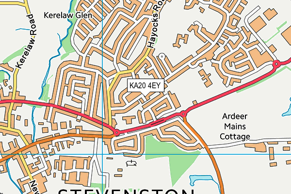 KA20 4EY map - OS VectorMap District (Ordnance Survey)