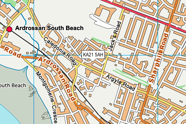 KA21 5AH map - OS VectorMap District (Ordnance Survey)