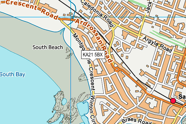 KA21 5BX map - OS VectorMap District (Ordnance Survey)