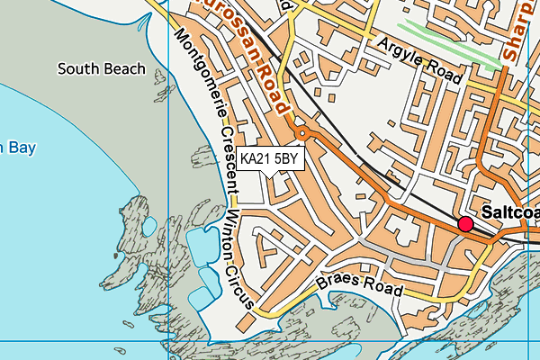 KA21 5BY map - OS VectorMap District (Ordnance Survey)
