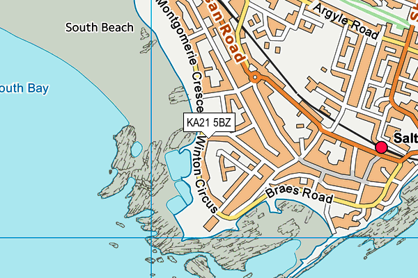 KA21 5BZ map - OS VectorMap District (Ordnance Survey)