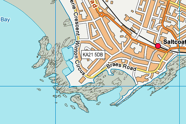 KA21 5DB map - OS VectorMap District (Ordnance Survey)