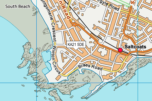 KA21 5DE map - OS VectorMap District (Ordnance Survey)