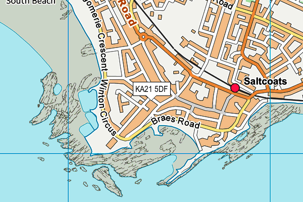 KA21 5DF map - OS VectorMap District (Ordnance Survey)