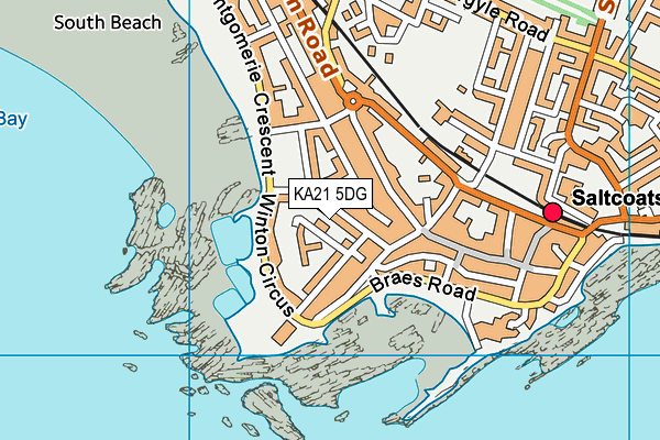 KA21 5DG map - OS VectorMap District (Ordnance Survey)