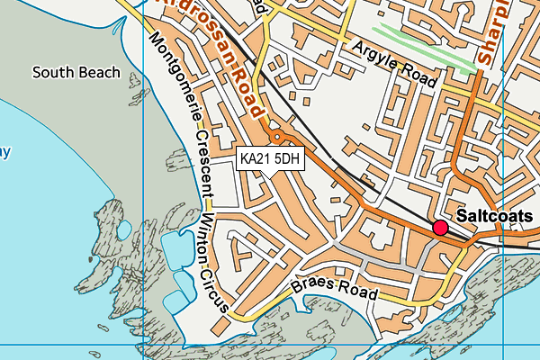 KA21 5DH map - OS VectorMap District (Ordnance Survey)