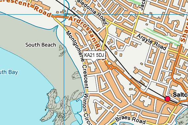 KA21 5DJ map - OS VectorMap District (Ordnance Survey)