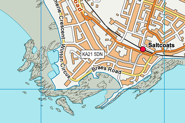 KA21 5DN map - OS VectorMap District (Ordnance Survey)