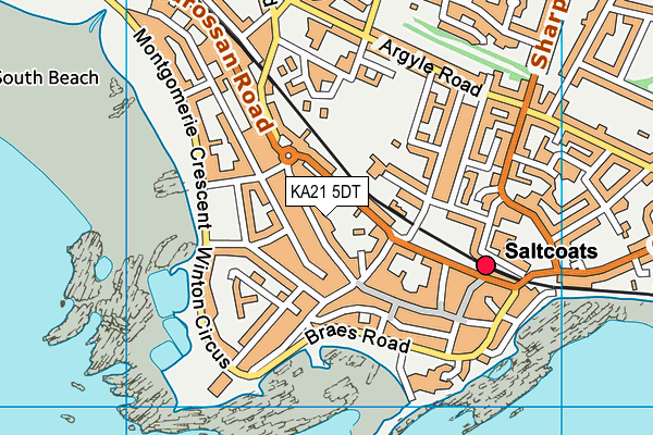 KA21 5DT map - OS VectorMap District (Ordnance Survey)
