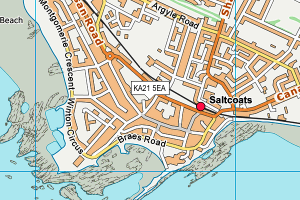 KA21 5EA map - OS VectorMap District (Ordnance Survey)