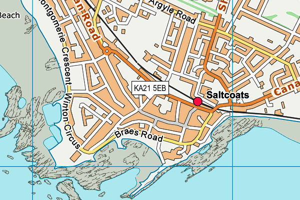 KA21 5EB map - OS VectorMap District (Ordnance Survey)