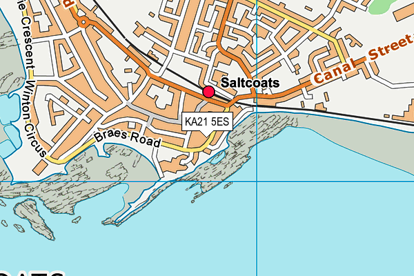 KA21 5ES map - OS VectorMap District (Ordnance Survey)
