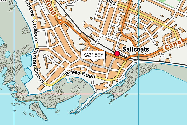 KA21 5EY map - OS VectorMap District (Ordnance Survey)