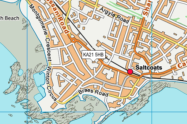 KA21 5HB map - OS VectorMap District (Ordnance Survey)