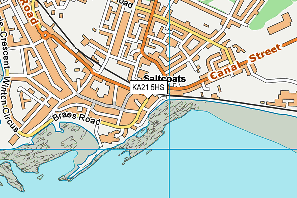 KA21 5HS map - OS VectorMap District (Ordnance Survey)