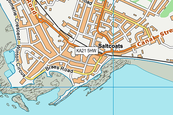 KA21 5HW map - OS VectorMap District (Ordnance Survey)