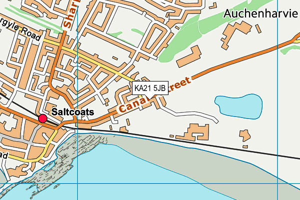 KA21 5JB map - OS VectorMap District (Ordnance Survey)