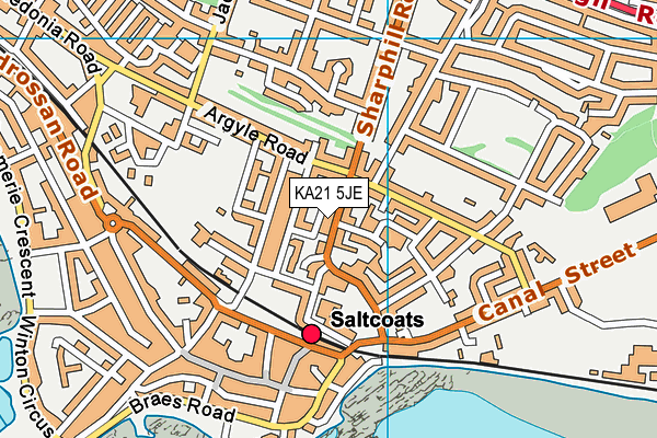 KA21 5JE map - OS VectorMap District (Ordnance Survey)