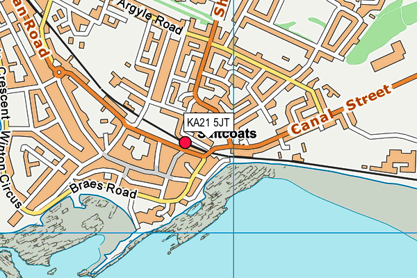 KA21 5JT map - OS VectorMap District (Ordnance Survey)