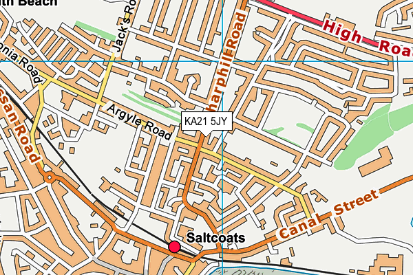 KA21 5JY map - OS VectorMap District (Ordnance Survey)