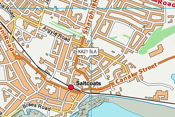 KA21 5LA map - OS VectorMap District (Ordnance Survey)
