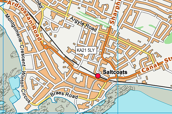 KA21 5LY map - OS VectorMap District (Ordnance Survey)