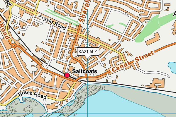 KA21 5LZ map - OS VectorMap District (Ordnance Survey)