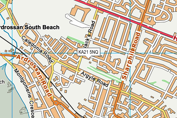 KA21 5NQ map - OS VectorMap District (Ordnance Survey)