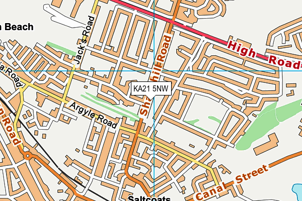 KA21 5NW map - OS VectorMap District (Ordnance Survey)