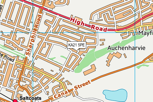 KA21 5PE map - OS VectorMap District (Ordnance Survey)